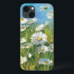A Field of White Daisies iPhone 13 Case<br><div class="desc">© Danhui Nai / Wild Apple.  An image of a field of white daisies and tall grass. A clear blue sky can be viewed in the background.</div>