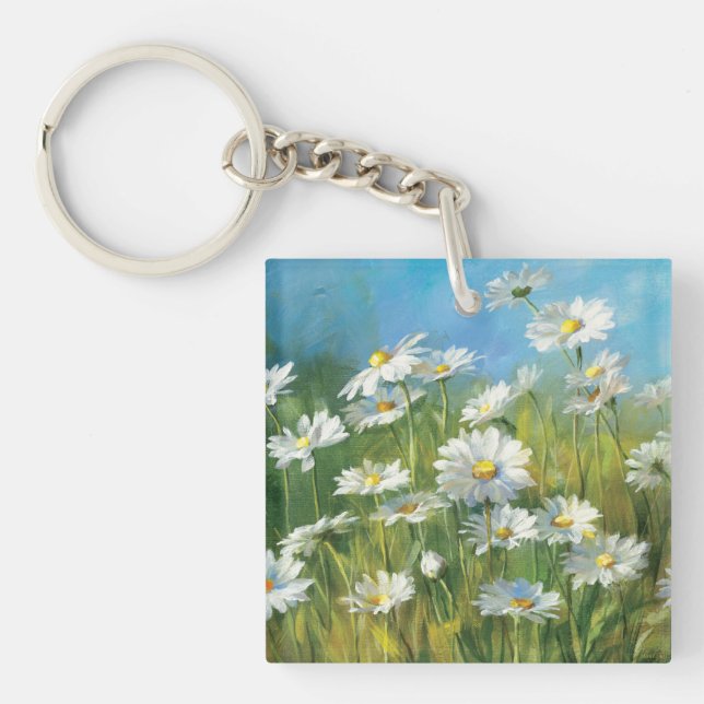 A Field of White Daisies Keychain (Front)