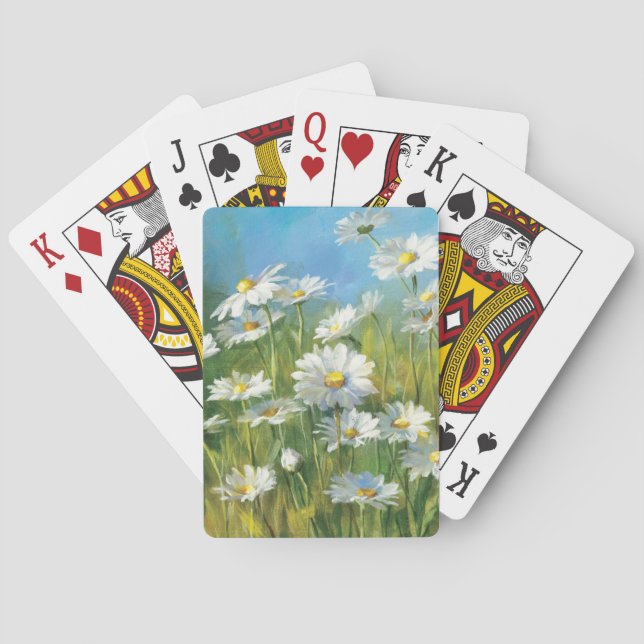 A Field of White Daisies Poker Cards (Back)
