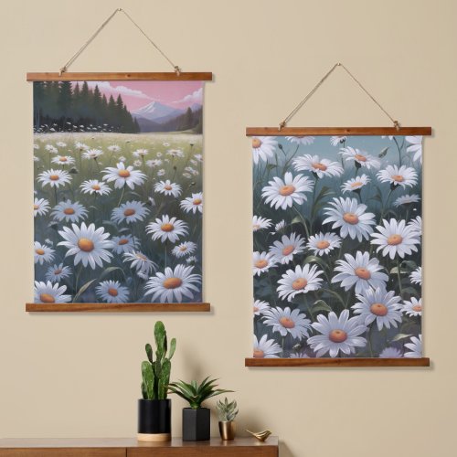 A field of white Shasta daisies in full bloom Hanging Tapestry