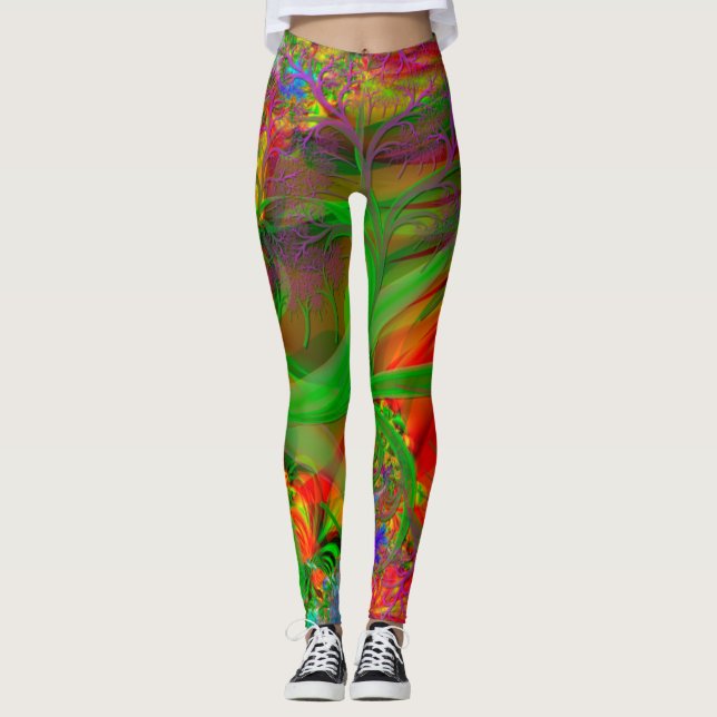 A Field of Wild Flowers Psychedelic Leggings (Front)