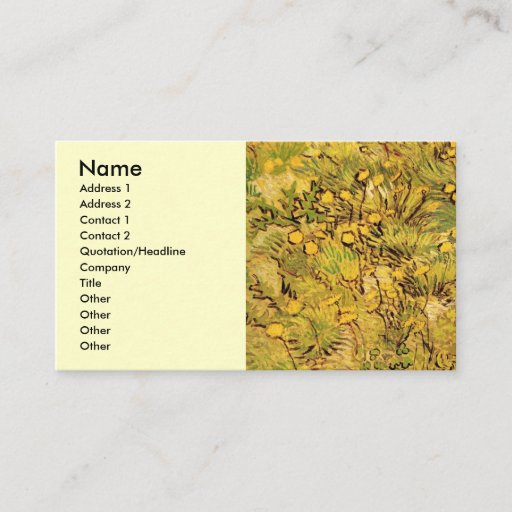 Customizable Van Gogh A Field of Yellow Flowers, Vintage Art Business Card Templates