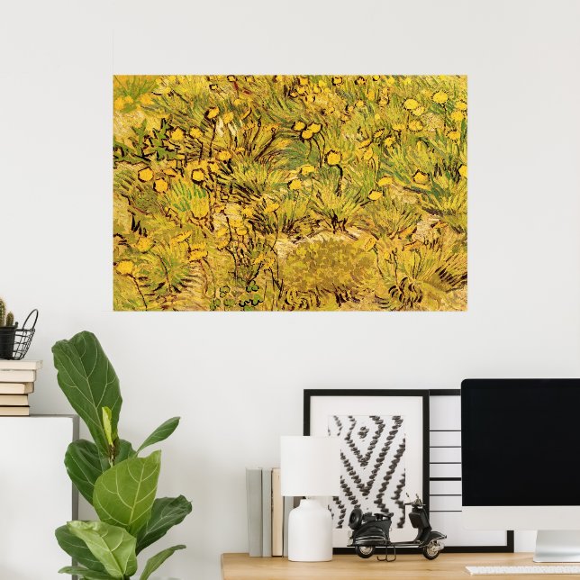 A Field of Yellow Flowers by Vincent van Gogh Poster (Home Office)