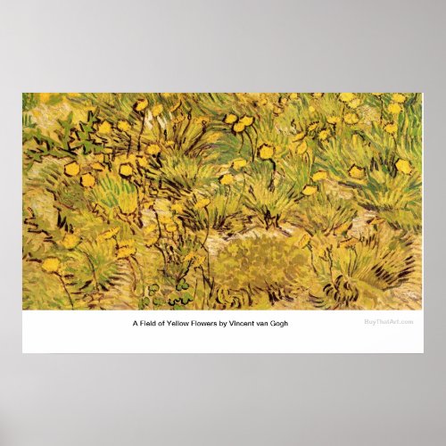 A Field of Yellow Flowers by Vincent van Gogh Poster