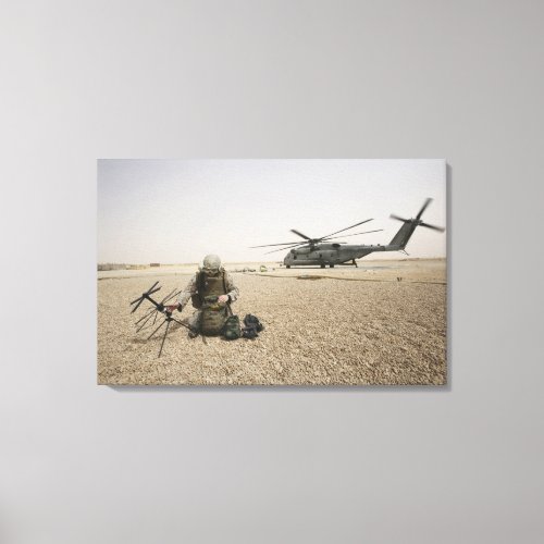 A field radio operator canvas print