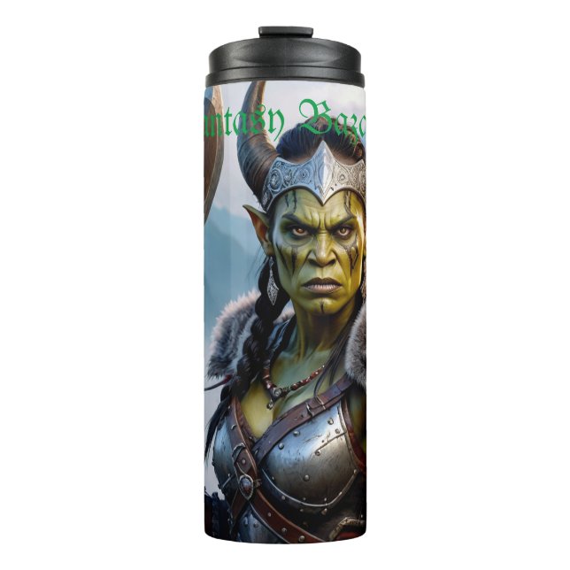 A Fierce Orc Warrior Queen Thermal Tumbler (Front)