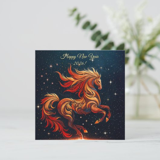 a fiery horse against a starry sky (Standing Front)