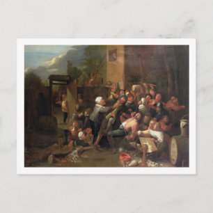 A Fight Outside a Tavern Postcard
