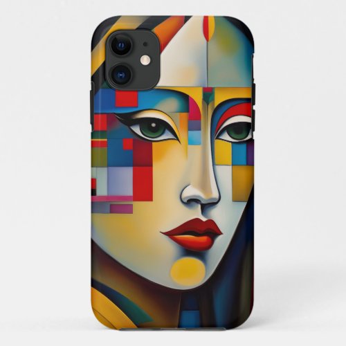 A figure of a Japanese Woman   Abstract Art iPhone 11 Case