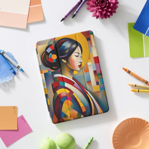 A figure of a Japanese Woman   Abstract Art iPad Pro Cover