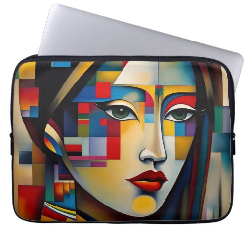 A figure of a Japanese Woman   Abstract Art Laptop Sleeve