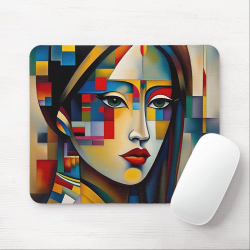 A figure of a Japanese Woman   Abstract Art Mouse Pad