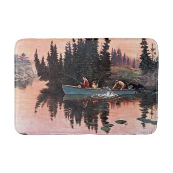 A Fine Catch By John Clymer Bathroom Mat by PostSports at Zazzle