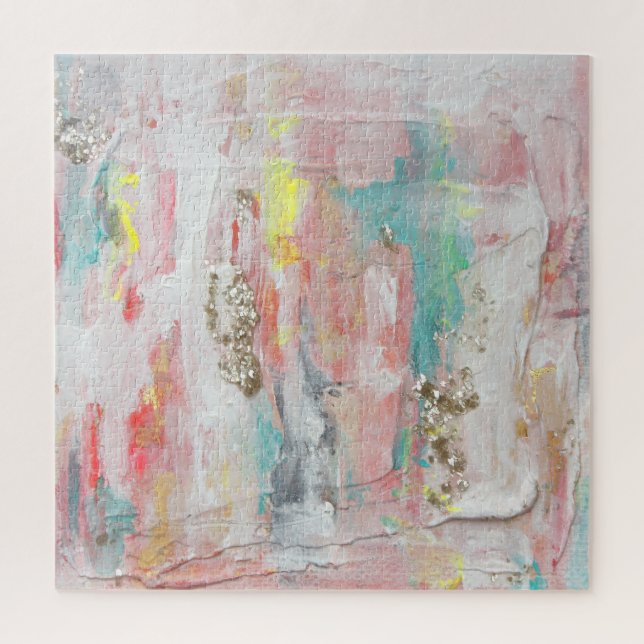 A Fine Day - Mixed Media Abstract Painting Jigsaw Puzzle (Vertical)