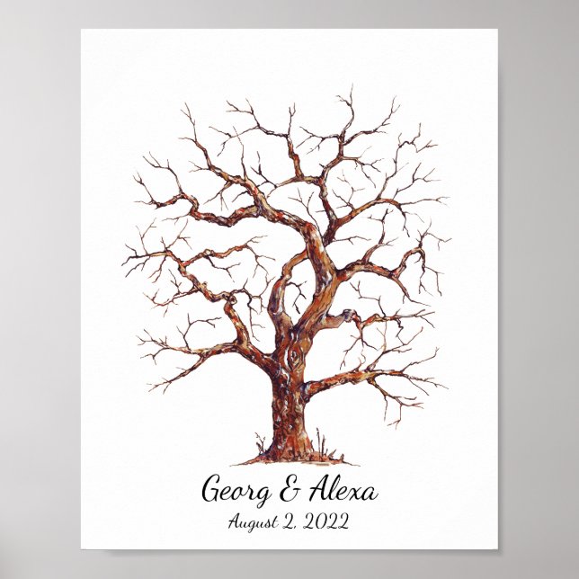 A Fingerprint Guestbook Tree Oil Painting for Your (Front)