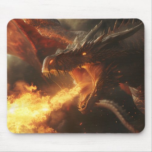 A fire_breathing dragon mouse pad