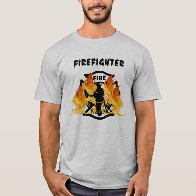A Fire Dept Flames T-Shirt (Front)