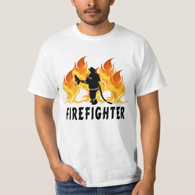 A Fire Fighter Flames T-Shirt (Front)