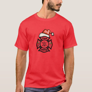 A Firefighter Santa Claus T-Shirt