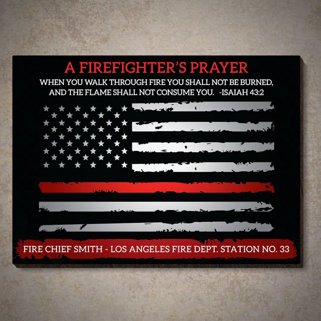 A Firefighter's Prayer Touching Sign (Front)