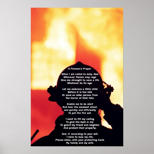 A Fireman's Prayer Poster | Zazzle