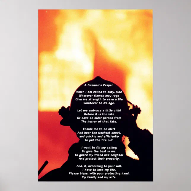 a-fireman-s-prayer-poster-zazzle for Free Printable Fireman S Prayer A Fireman's Prayer Poster | Zazzle for Free Printable Fireman S Prayer