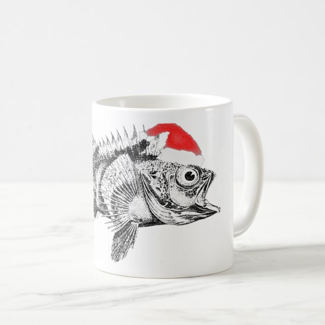 A fish with a Santa hat Coffee Mug (Front Right)