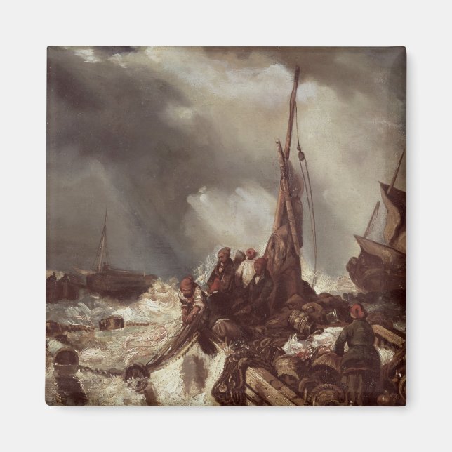 A Fisherman Pulling in a Net, 1868 Magnet (Front)