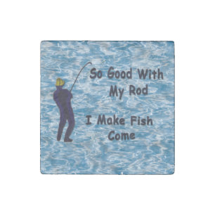 A Fisherman's Bragging Gift Stone Magnet
