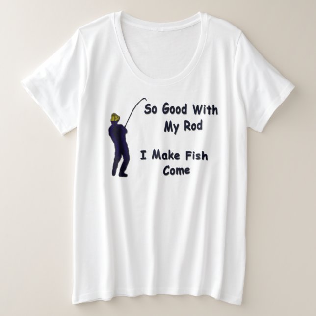 A Fisherman's Bragging Plus Size T-Shirt (Design Front)