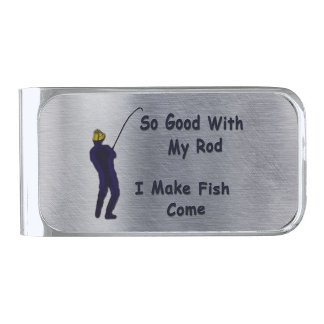 A Fisherman's Bragging Silver Finish Money Clip (Front)