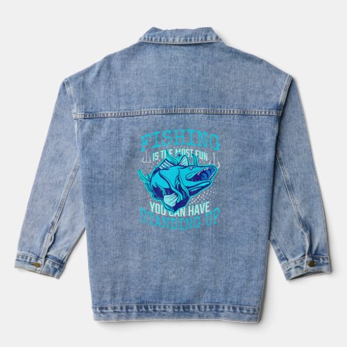 A Fishing Design For Fish  Denim Jacket