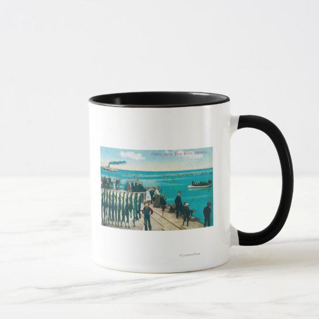 A Fishing Scene with a Huge Catch Mug (Right)