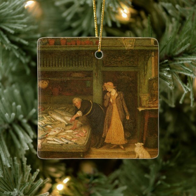 A Fishmonger's Shop by Frederick Walker Ceramic Ornament (Tree)