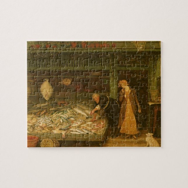 A Fishmonger's Shop by Frederick Walker Jigsaw Puzzle (Horizontal)
