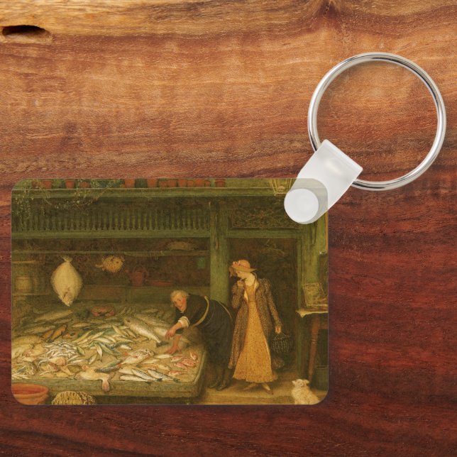 A Fishmonger's Shop by Frederick Walker Keychain (Front)