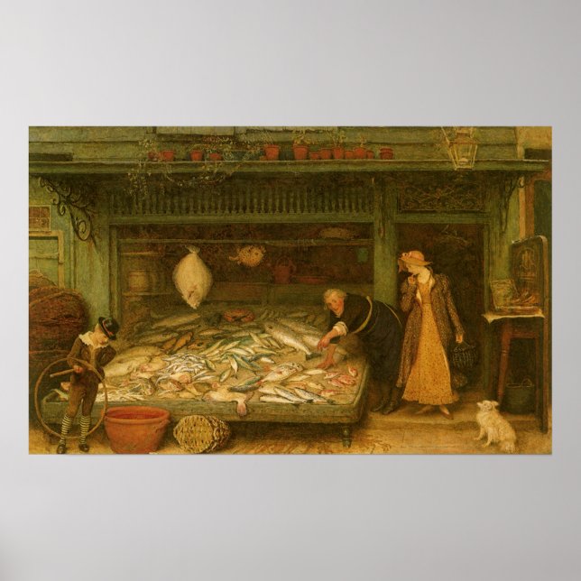 A Fishmonger's Shop by Frederick Walker Poster (Front)