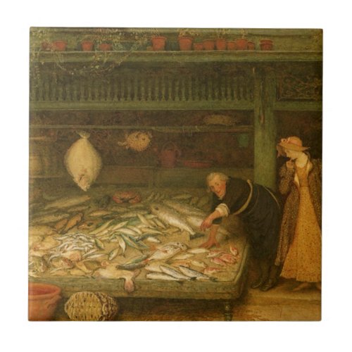 A Fishmongers Shop by Frederick Walker Tile
