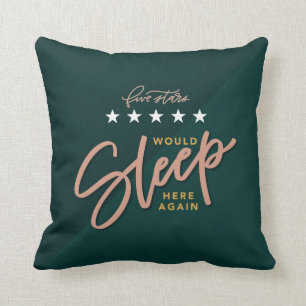 A Five Star Sleep Review Emerald Throw Pillow