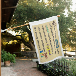 A flag with a pro-life declaration.