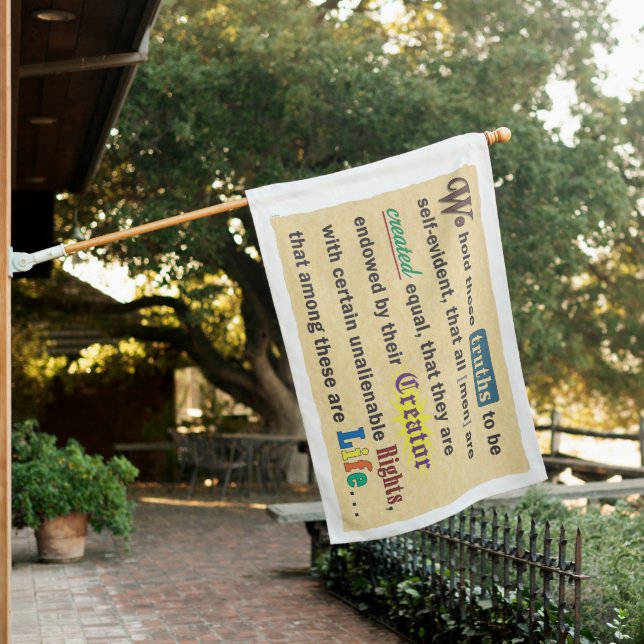 A flag with a pro-life declaration. (In SItu)