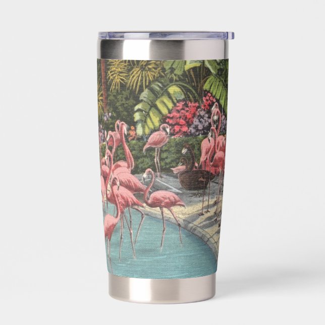 A Flamboyance of Flamingos Insulated Tumbler (Left)