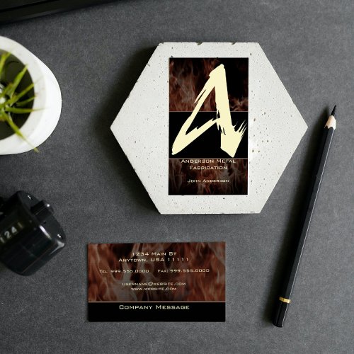 A Flame Monogram Business Card