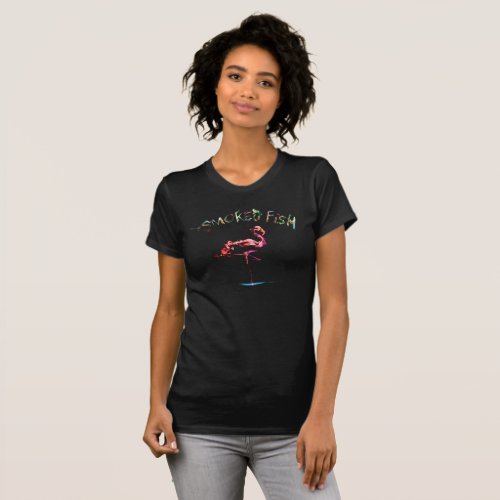 A Flamingo designed with colored smoke T_Shirt