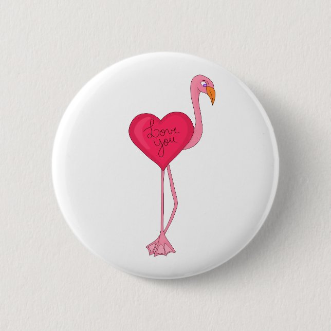 A Flamingo in Love Button (Front)