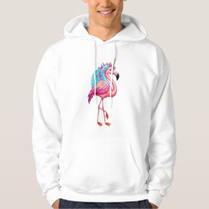 A flamingo with a unicorn horn. hoodie