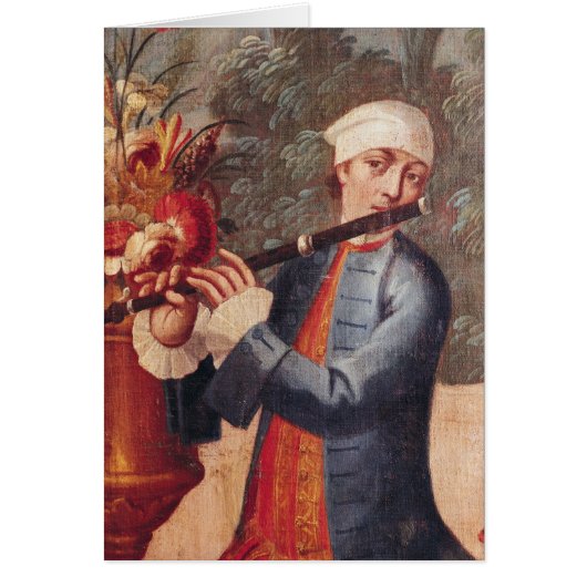 A Flautist, detail from a screen Cards (Front)