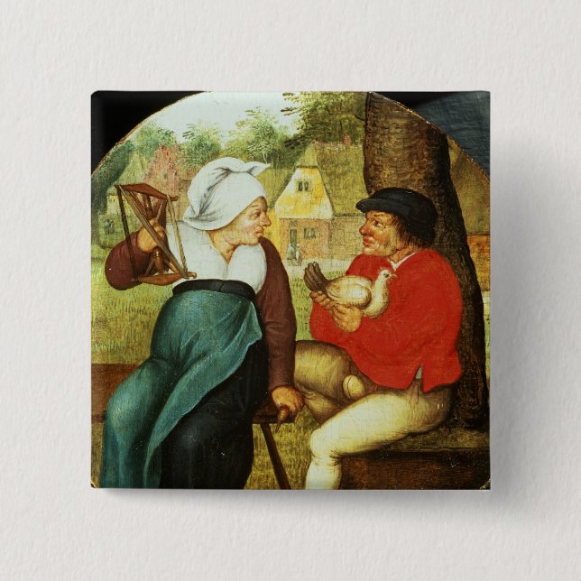 A Flemish Proverb Pinback Button (Front)