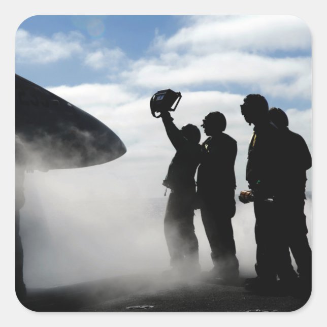 A flight deck crew member square sticker (Front)