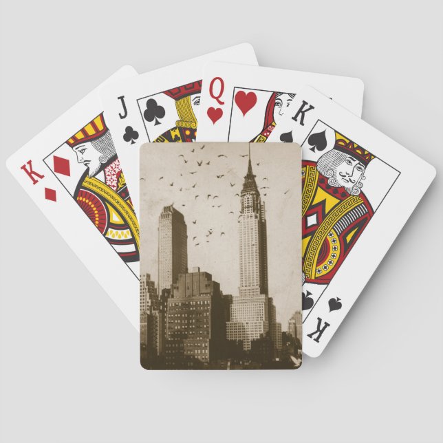 A flock of birds flying poker cards (Back)